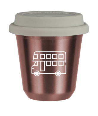 R?owy kubek zloto 80 ml, AUTOBUS (bialy) z pokrywka biala kubek termiczny na kawe | 70,00 zł