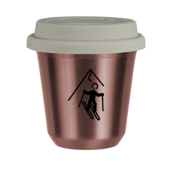 Cup 80 ml ROSE GOLD "Skiing", with white lid