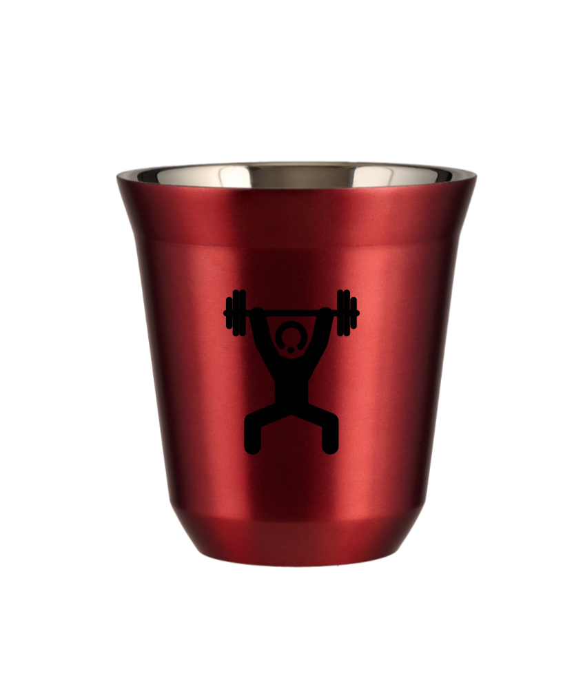 Cup 150 ml METALLIC RED "Strongman 1 (black)"