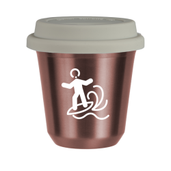 Cup 80 ml ROSE GOLD "Windsurfing (white)", with white lid