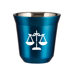 Cup 150 ml METALLIC BLUE "Libra (white)"