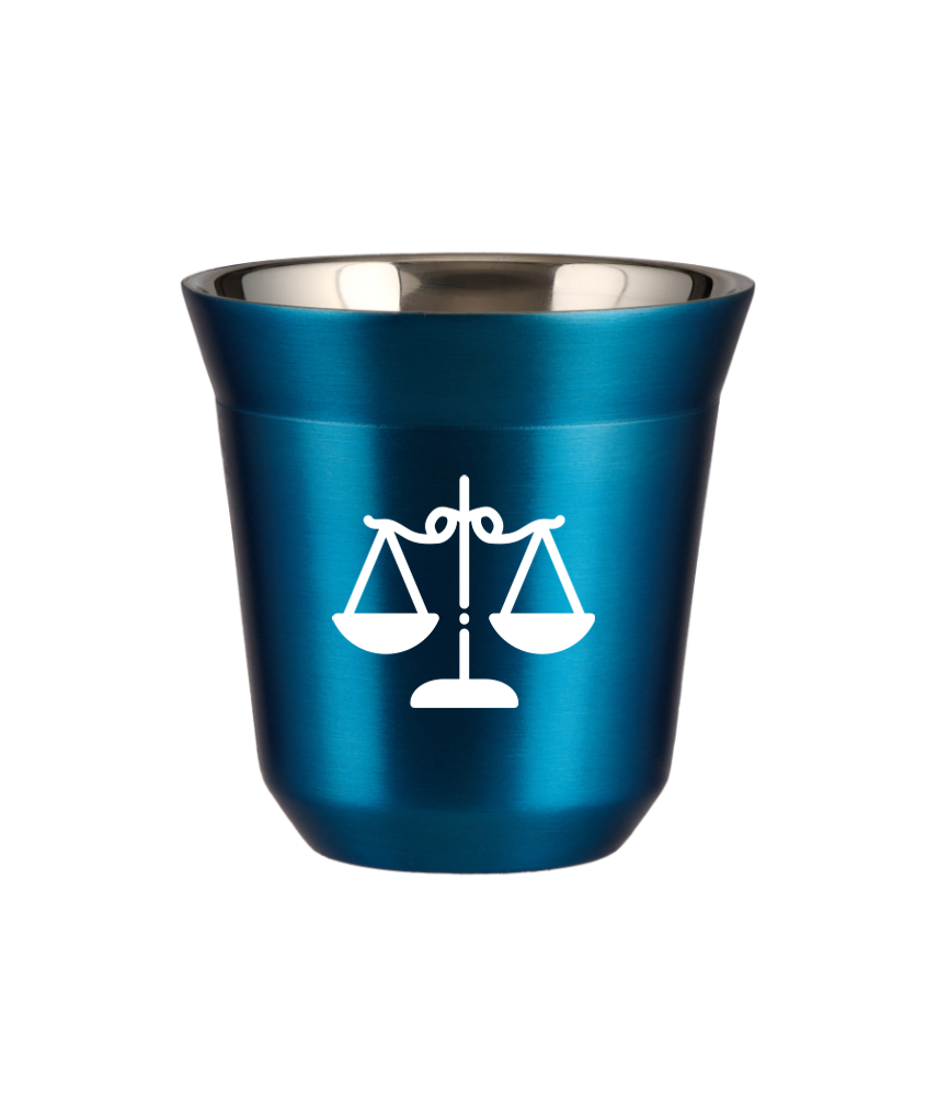 Cup 150 ml METALLIC BLUE "Libra (white)"