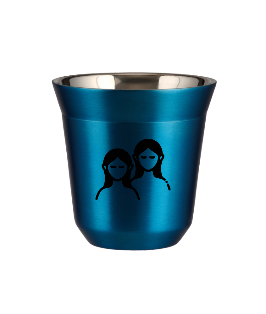 Cup 150 ml METALLIC BLUE "Gemini (black)"