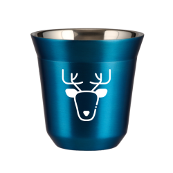 Cup 150 ml METALLIC BLUE "Reindeer (white)"