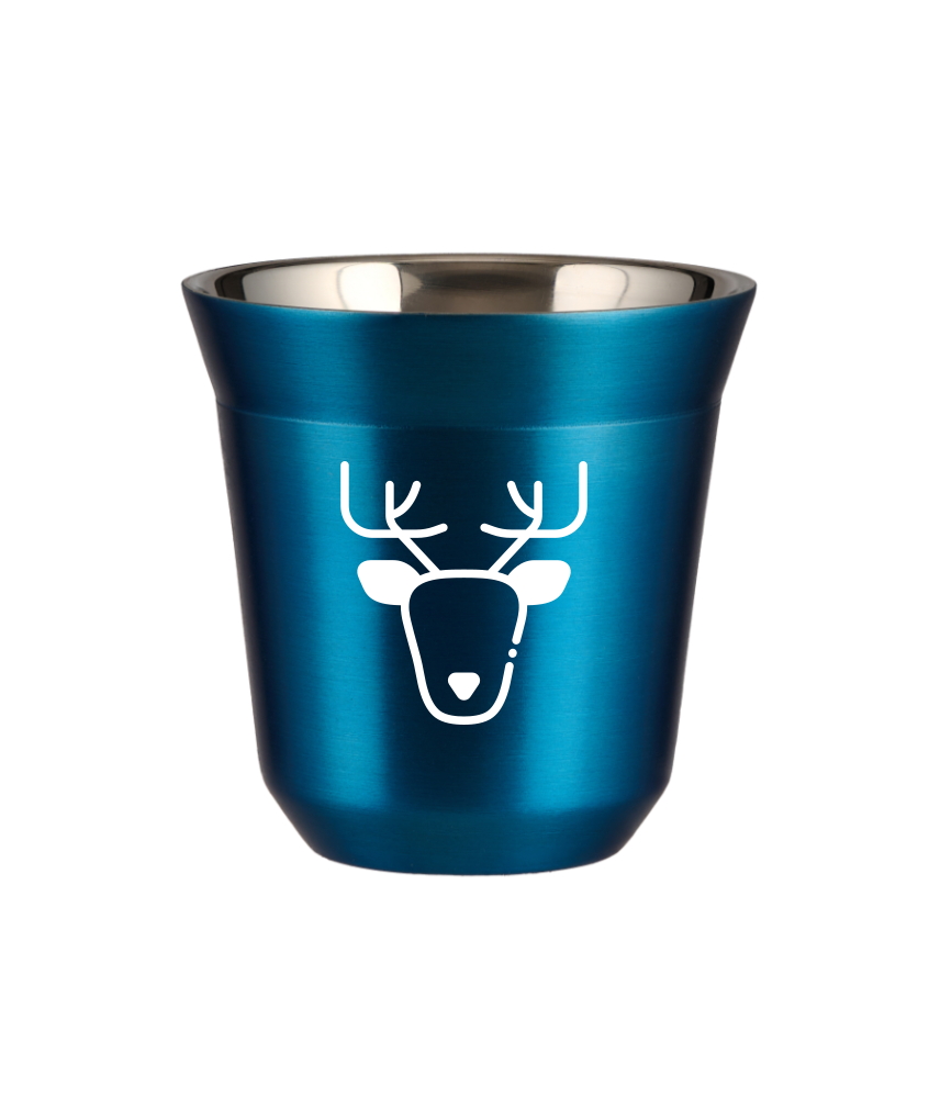Cup 150 ml METALLIC BLUE "Reindeer (white)"
