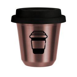 Cup 80 ml ROSE GOLD "Mug", with black lid