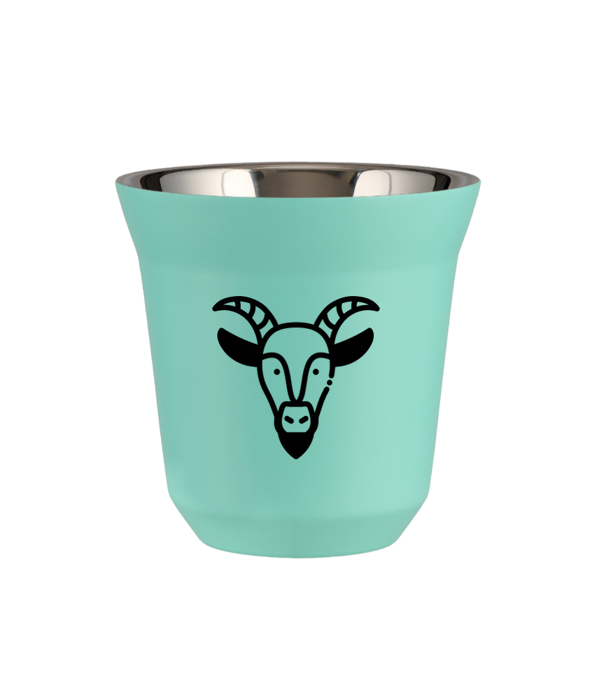 Kubek turkusowy 150 ml, KOZIOROZEC (czarny) kubek termiczny na kawe | 85,00 zł