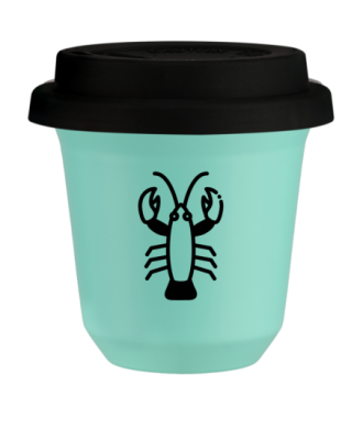 Kubek turkusowy 150 ml, RAK z pokrywka czarna
