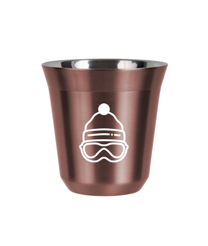 Kubek 80 ml RÓŻOWE ZŁOTO "Czapka (biały)"