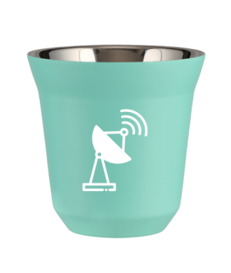 Kubek turkusowy 150 ml, ANTENA (bialy)