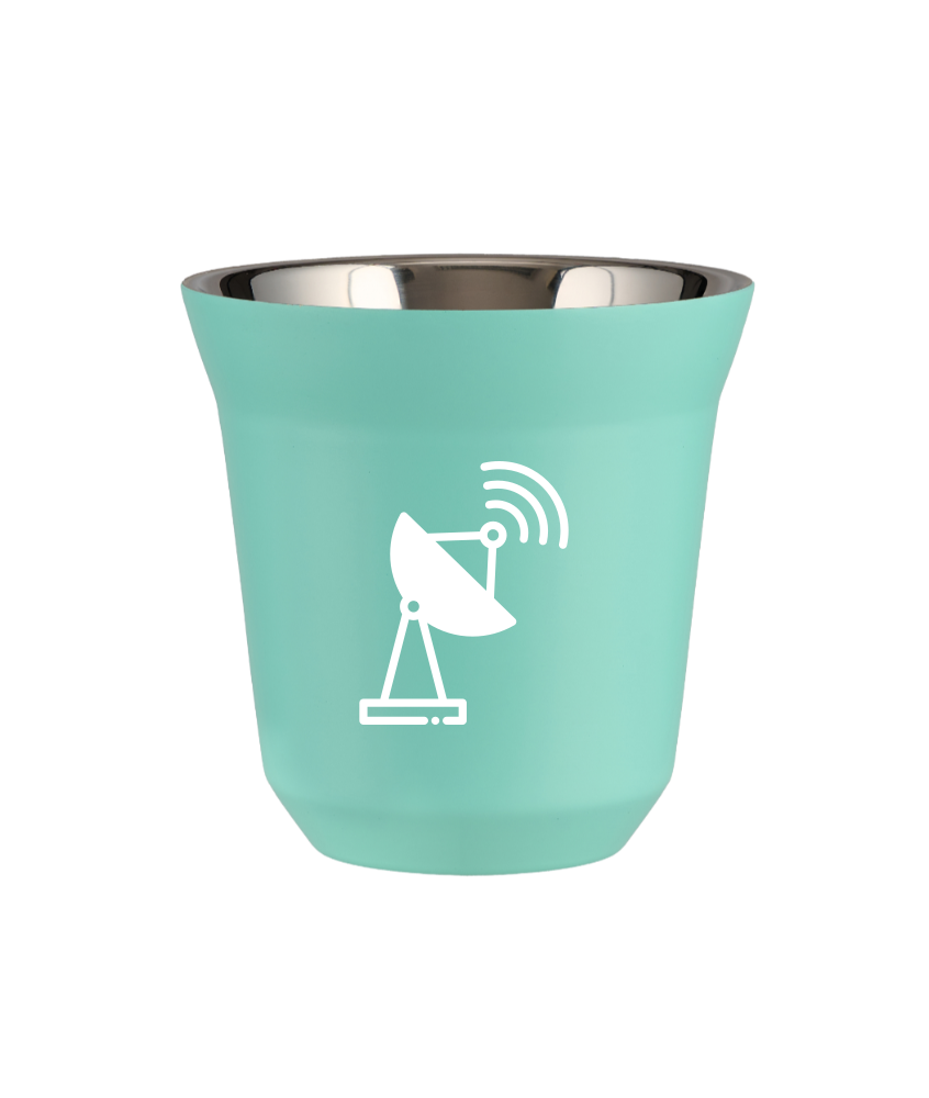 Kubek turkusowy 150 ml, ANTENA (bialy) kubek termiczny na kawe | 85,00 zł