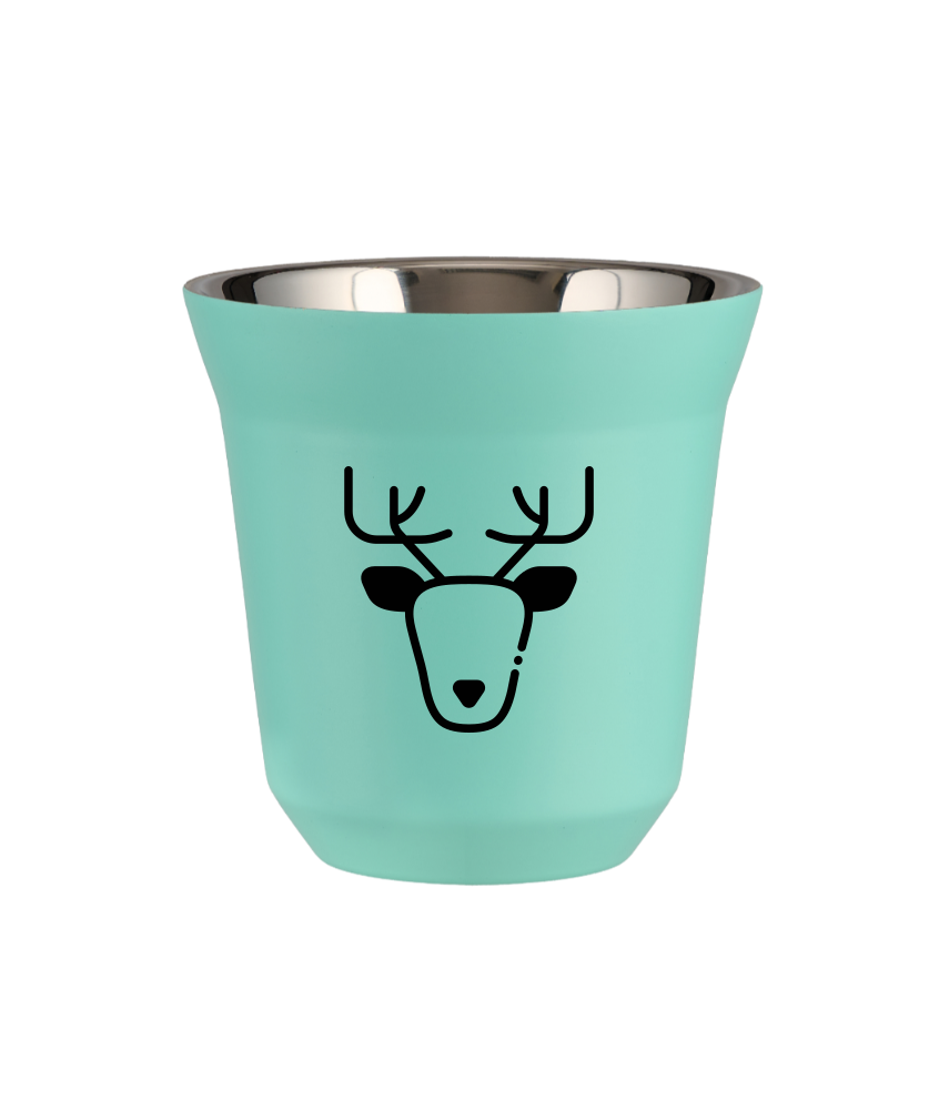 Kubek turkusowy 150 ml, RENIFER (czarny) kubek termiczny na kawe | 85,00 zł Kubek turkusowy 150 ml, RENIFER (czarny) kubek termiczny na kawe | 85,00 zł