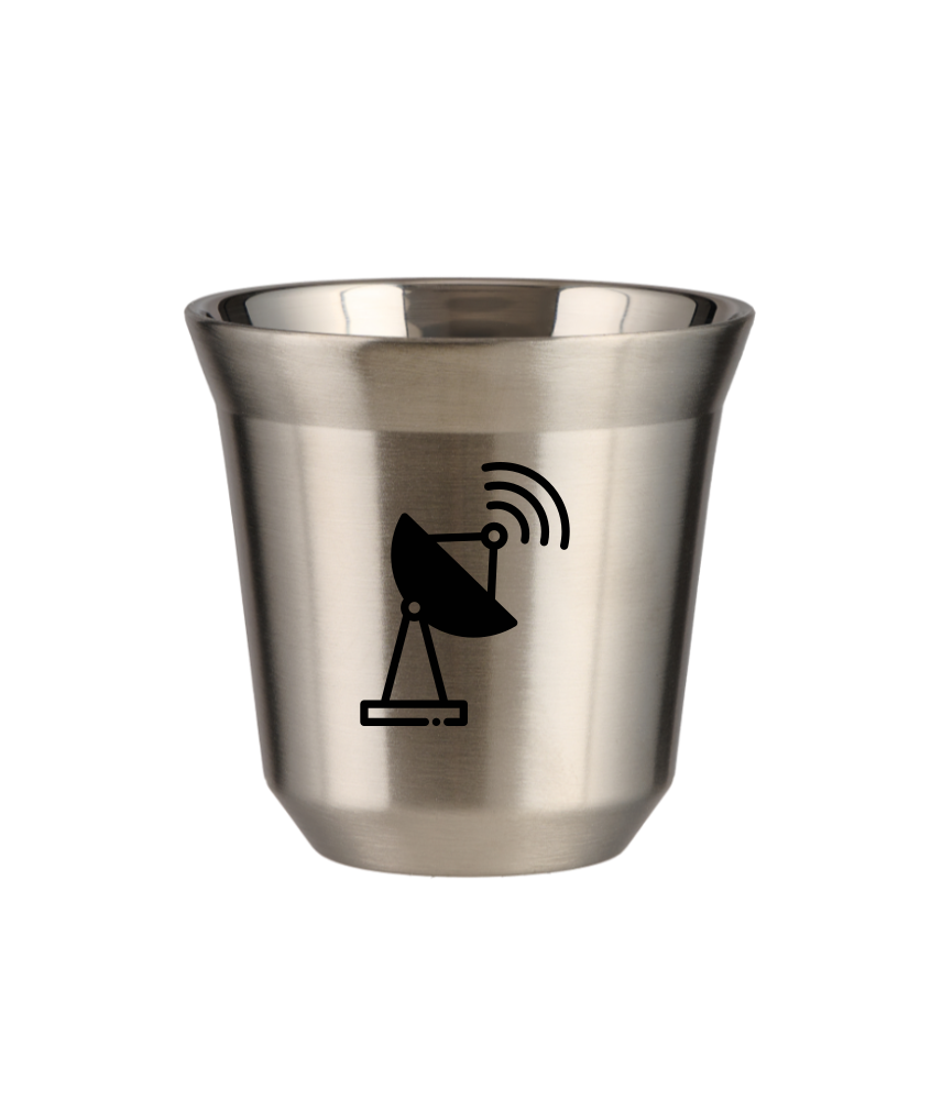 Kubek srebrny 150 ml, ANTENA (czarny) kubek termiczny na kawe | 85,00 zł Kubek srebrny 150 ml, ANTENA (czarny) kubek termiczny na kawe | 85,00 zł
