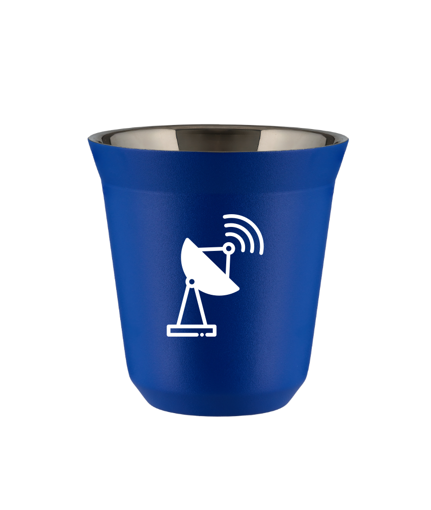 Kubek 150 ml NIEBIESKI "Antena (biały)"