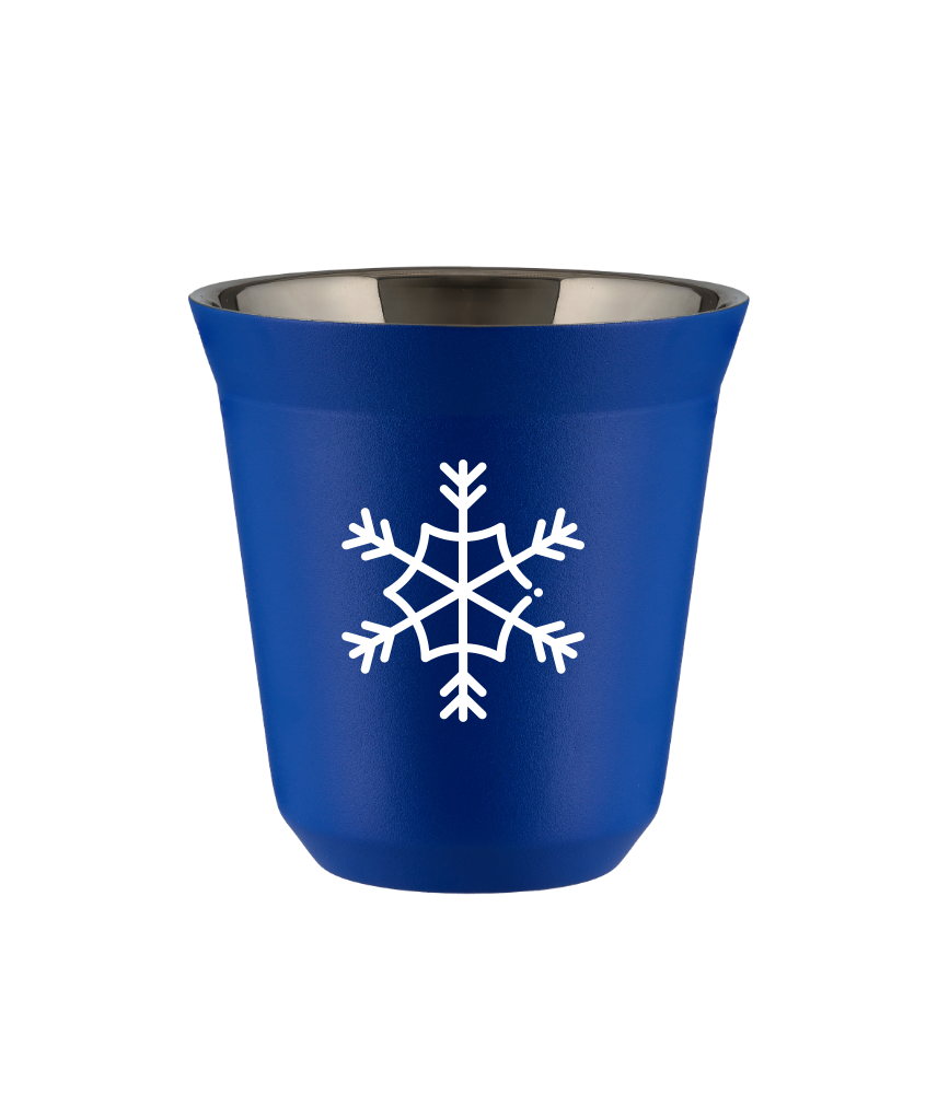 Kubek 150 ml NIEBIESKI "Śnieżynka (biały)"