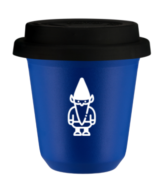 Kubek navy blue 150 ml, KRASNAL 2 (bialy) z pokrywka czarna