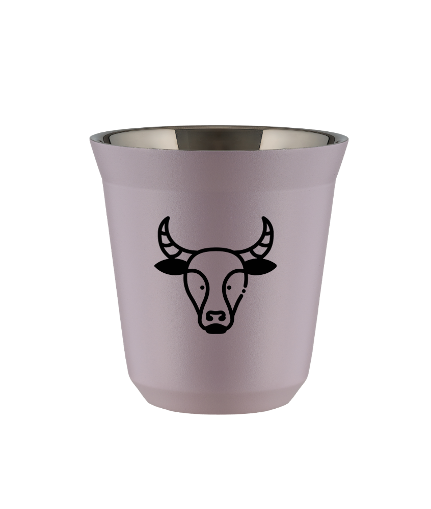 Kubek 240 ml LAWENDOWY "Byk (czarny)"