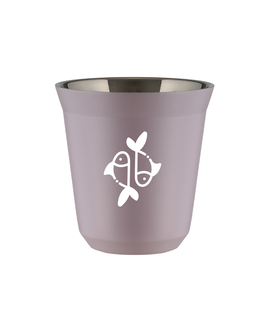Kubek 240 ml LAWENDOWY "Ryby (biały)"