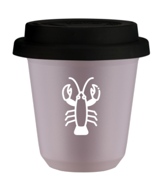 Kubek 240 ml LAWENDOWY "Rak (biały)", z czarną pokrywką Kubek 240 ml LAWENDOWY "Rak (biały)", z czarną pokrywką