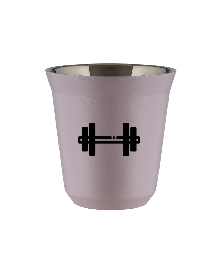 Kubek 240 ml LAWENDOWY "Sztanga (czarny)"