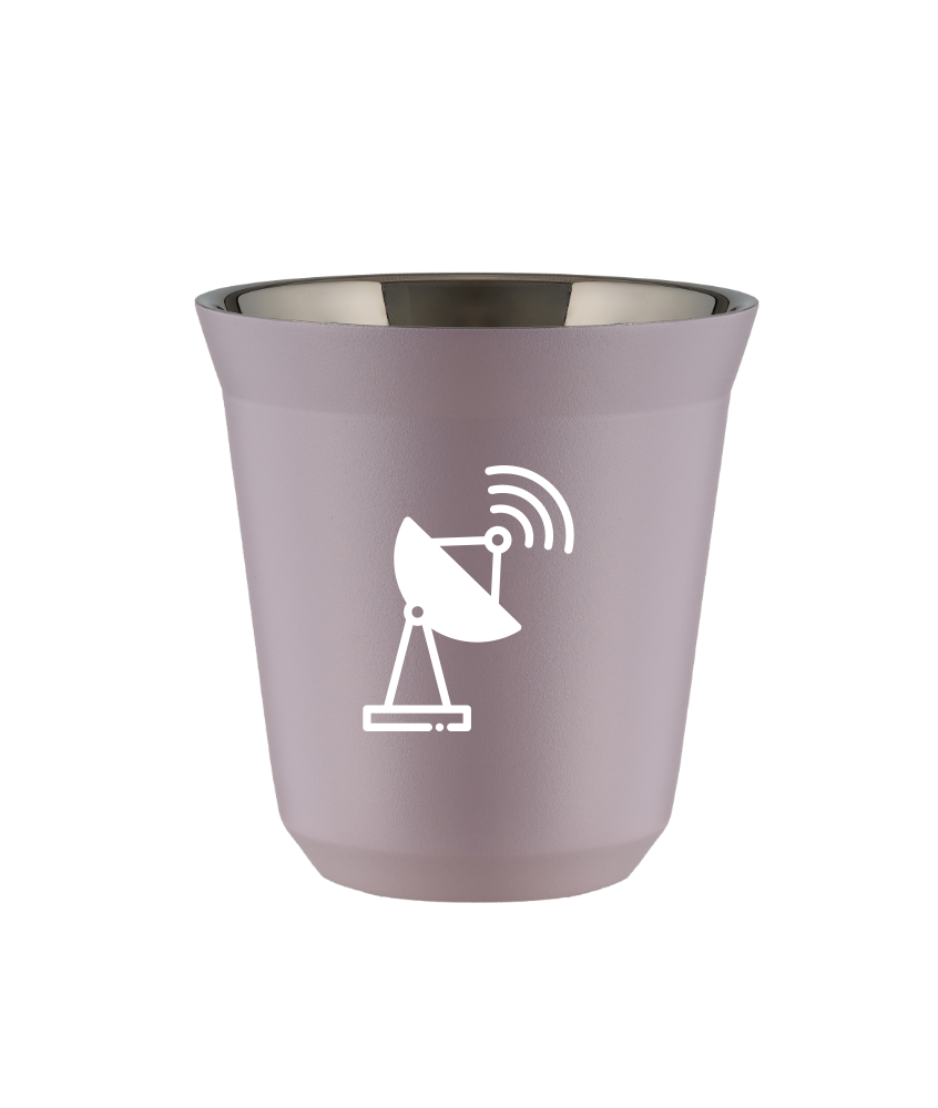 Kubek 240 ml LAWENDOWY "Antena (biały)"