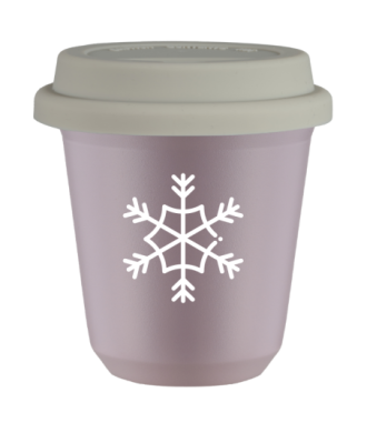 Kubek 240 ml LAWENDOWY "Śnieżynka (biały)", z białą pokrywką Kubek 240 ml LAWENDOWY "Śnieżynka (biały)", z białą pokrywką