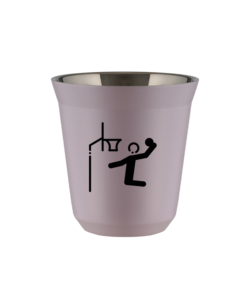 Kubek 240 ml LAWENDOWY "Koszykówka (czarny)"