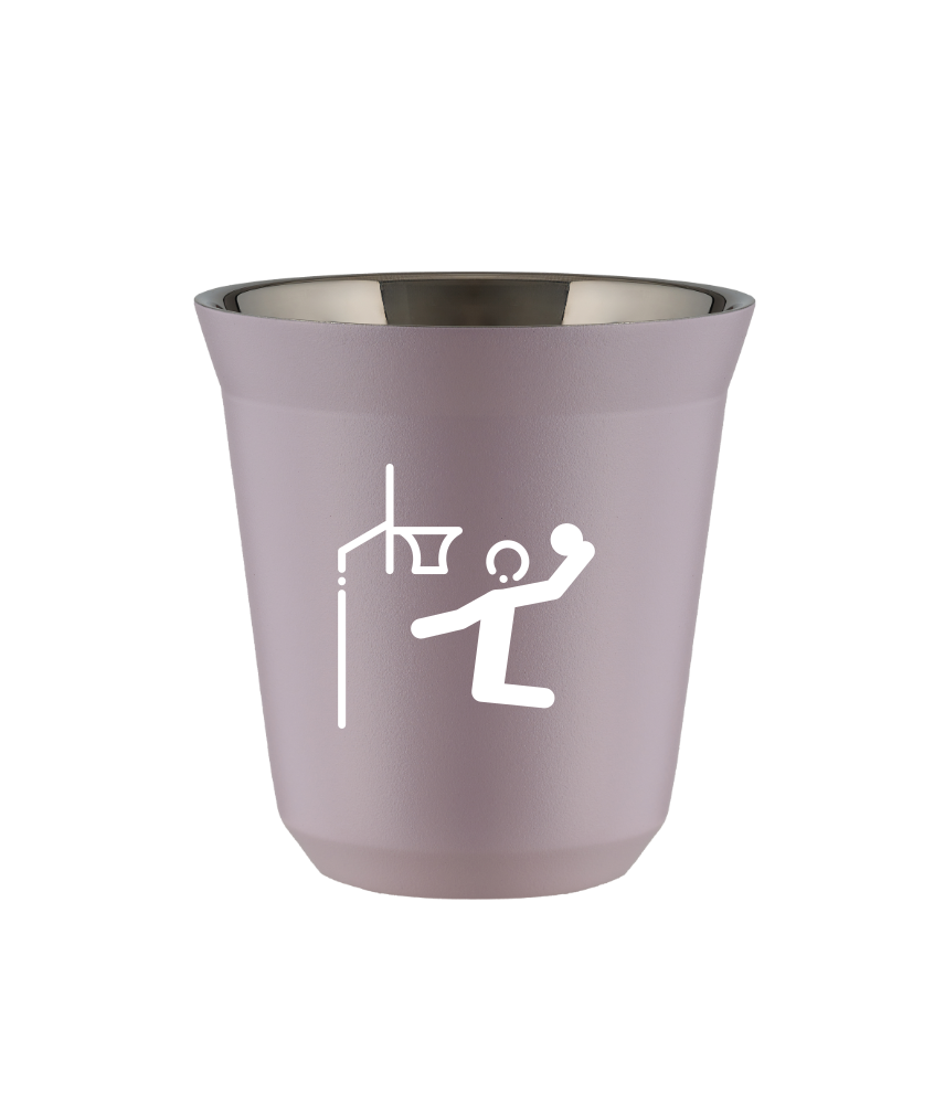 Kubek 240 ml LAWENDOWY "Koszykówka (biały)"