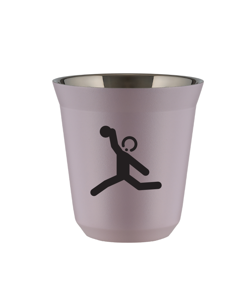 Kubek 240 ml LAWENDOWY "Rzut dyskiem (czarny)"