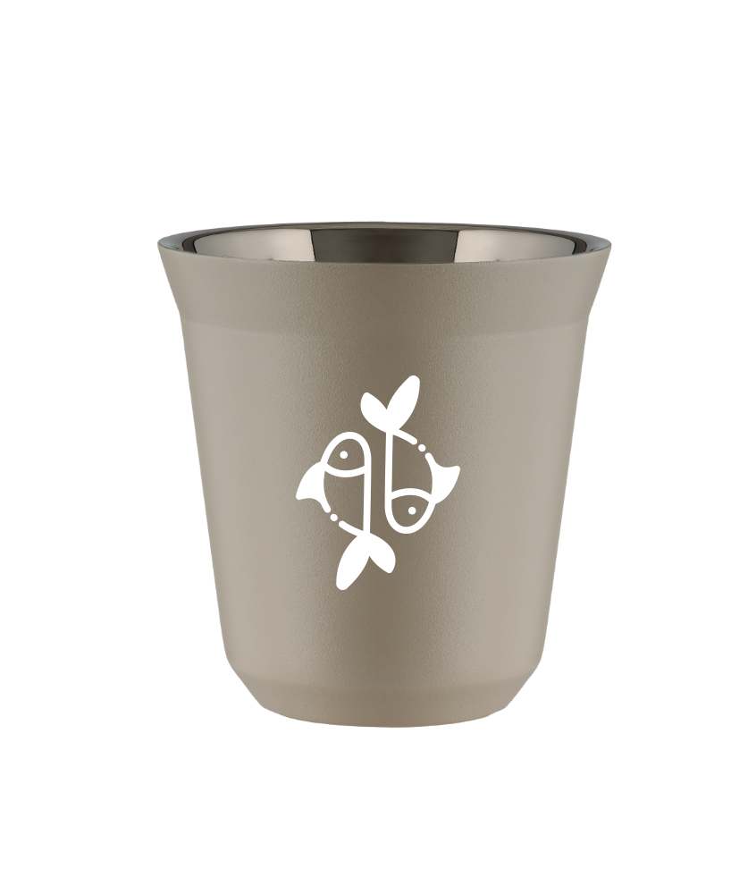 Kubek 240 ml BEŻOWY "Ryby (biały)"
