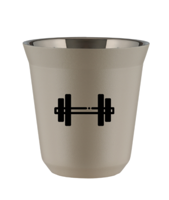 Kubek 240 ml BEŻOWY "Sztanga (czarny)" Kubek 240 ml BEŻOWY "Sztanga (czarny)"