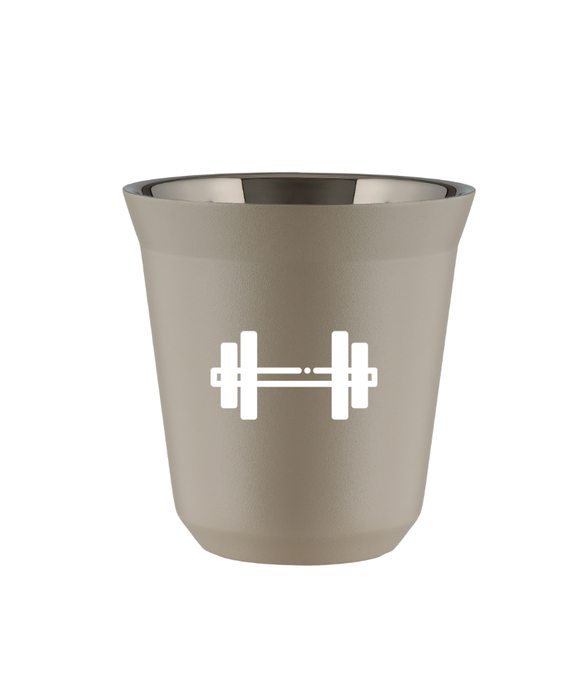 Kubek 240 ml BEŻOWY "Sztanga (biały)"