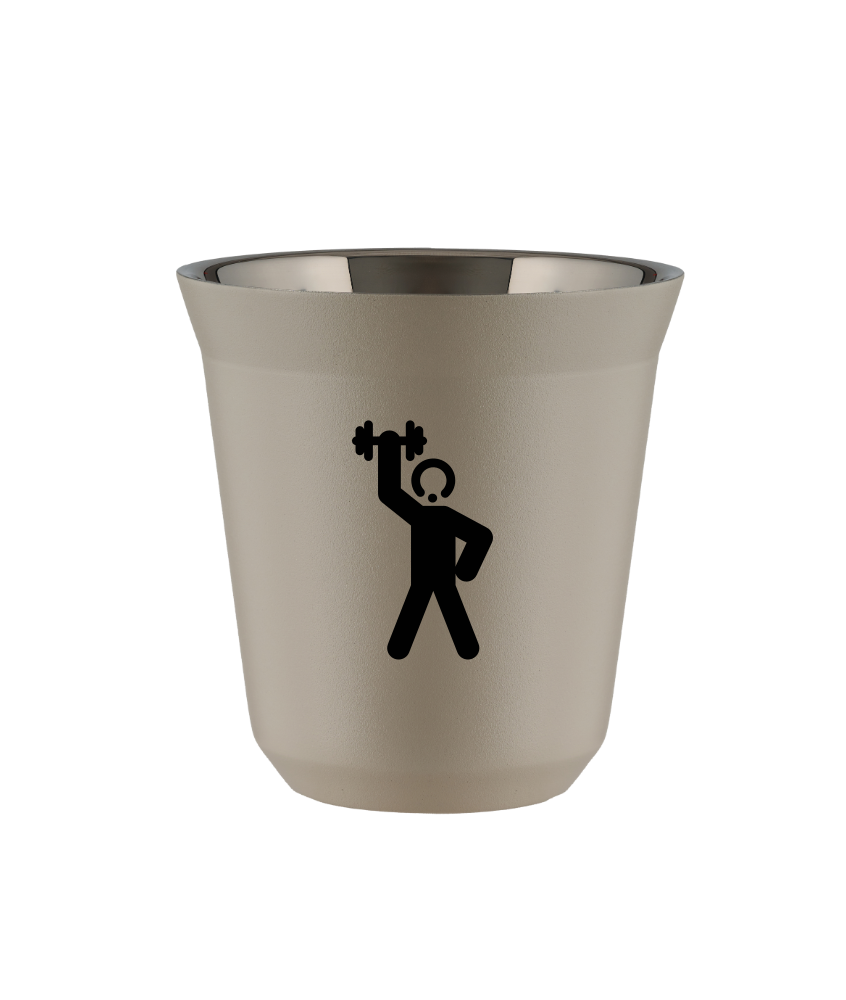 Kubek 240 ml BEŻOWY "Siłacz 2 (czarny)"