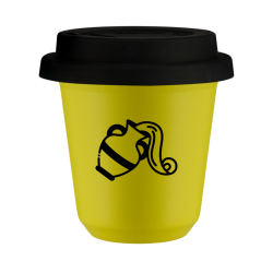 Cup 240 ml YELLOW "Aquarius (black)", with black lid