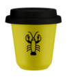 Kubek canary yellow 240 ml, RAK (czarny) z pokrywka czarna kubek termiczny na kawe | 85,00 zł