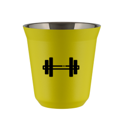 Cup 240 ml YELLOW "Barbell (black)"