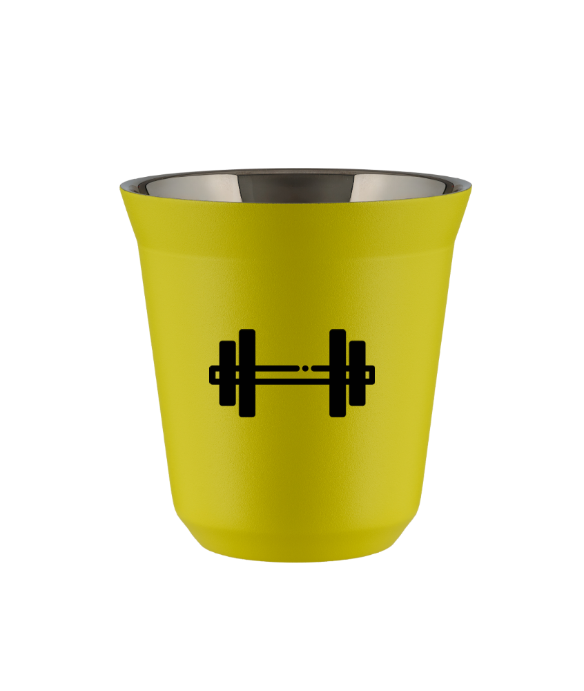 Cup 240 ml YELLOW "Barbell (black)"
