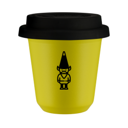Cup 240 ml YELLOW "Dwarf 1", with black lid