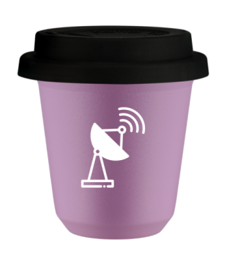 Kubek 240 ml LILIOWY "Antena (biały)", z czarną pokrywką Kubek 240 ml LILIOWY "Antena (biały)", z czarną pokrywką