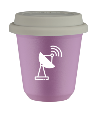 Kubek 240 ml LILIOWY "Antena (biały)", z białą pokrywką Kubek 240 ml LILIOWY "Antena (biały)", z białą pokrywką