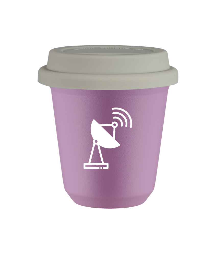 Kubek 240 ml LILIOWY "Antena (biały)", z białą pokrywką