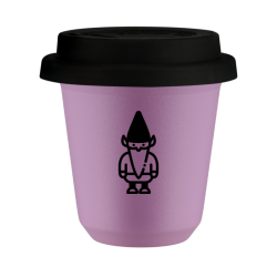 Cup 240 ml LILAC "Dwarf 2 (black)", with black lid