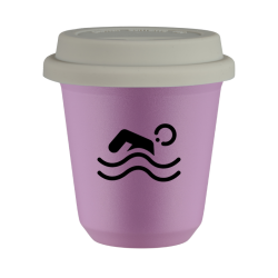 Cup 240 ml LILAC "Swimming", with white lid