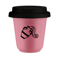 Cup 240 ml PINK "Aquarius (black)", with black lid