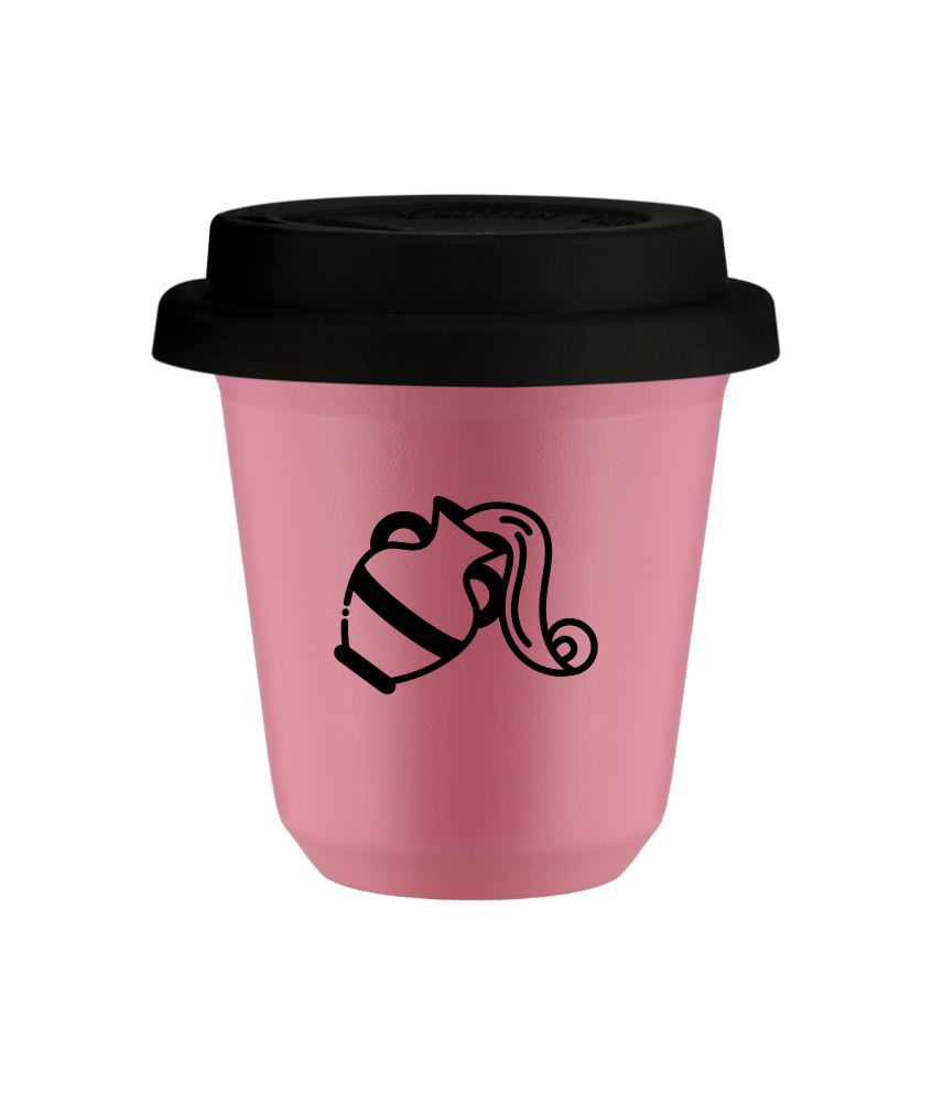 Cup 240 ml PINK "Aquarius (black)", with black lid