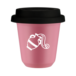 Cup 240 ml PINK "Aquarius (white)", with black lid