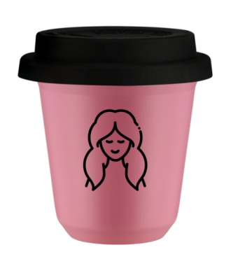 Kubek hot pink 240 ml, PANNA z pokrywka czarna kubek termiczny na kawe | 85,00 zł