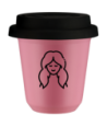 Kubek hot pink 240 ml, PANNA z pokrywka czarna kubek termiczny na kawe | 85,00 zł
