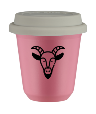 Kubek hot pink 240 ml, KOZIOROZEC z pokrywka biala kubek termiczny na kawe | 85,00 zł