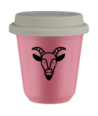 Kubek hot pink 240 ml, KOZIOROZEC z pokrywka biala kubek termiczny na kawe | 85,00 zł